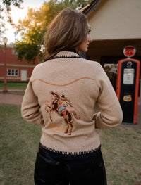 BB Beige Western Sweater Jacket