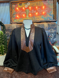 JD Black with Faux Leather Top