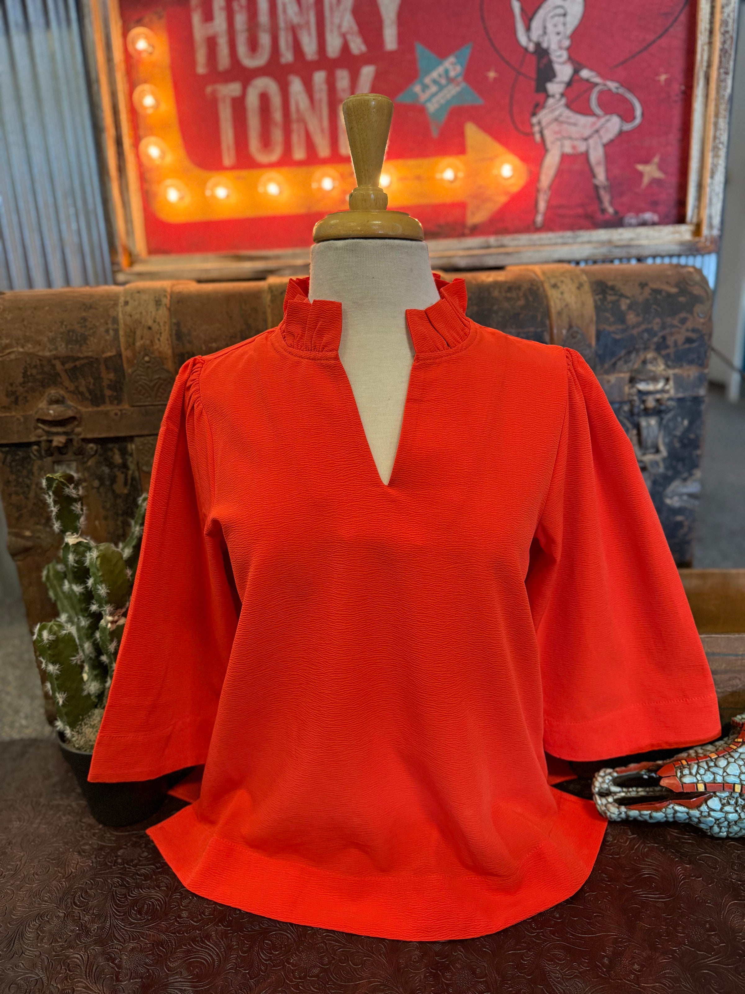 JD Orange V-Neck