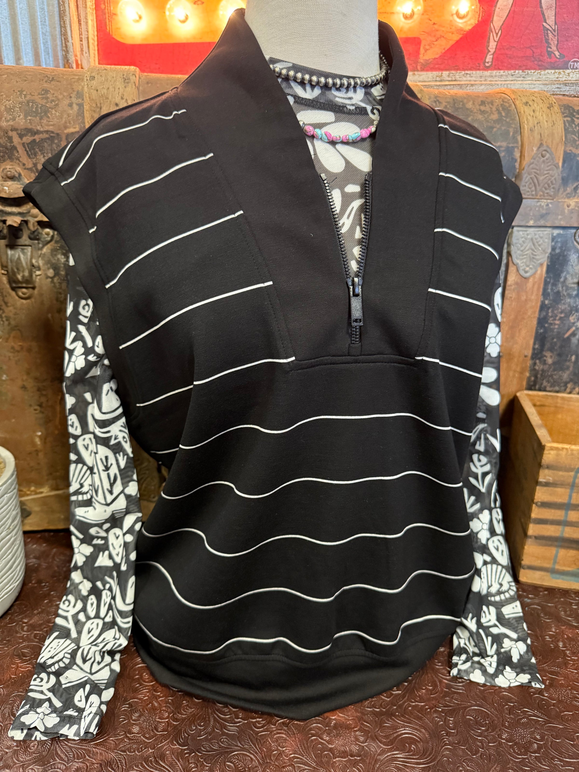 RM Black/White Stripe Sleeveless