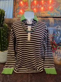 JD Brown Stripe/Green Trim