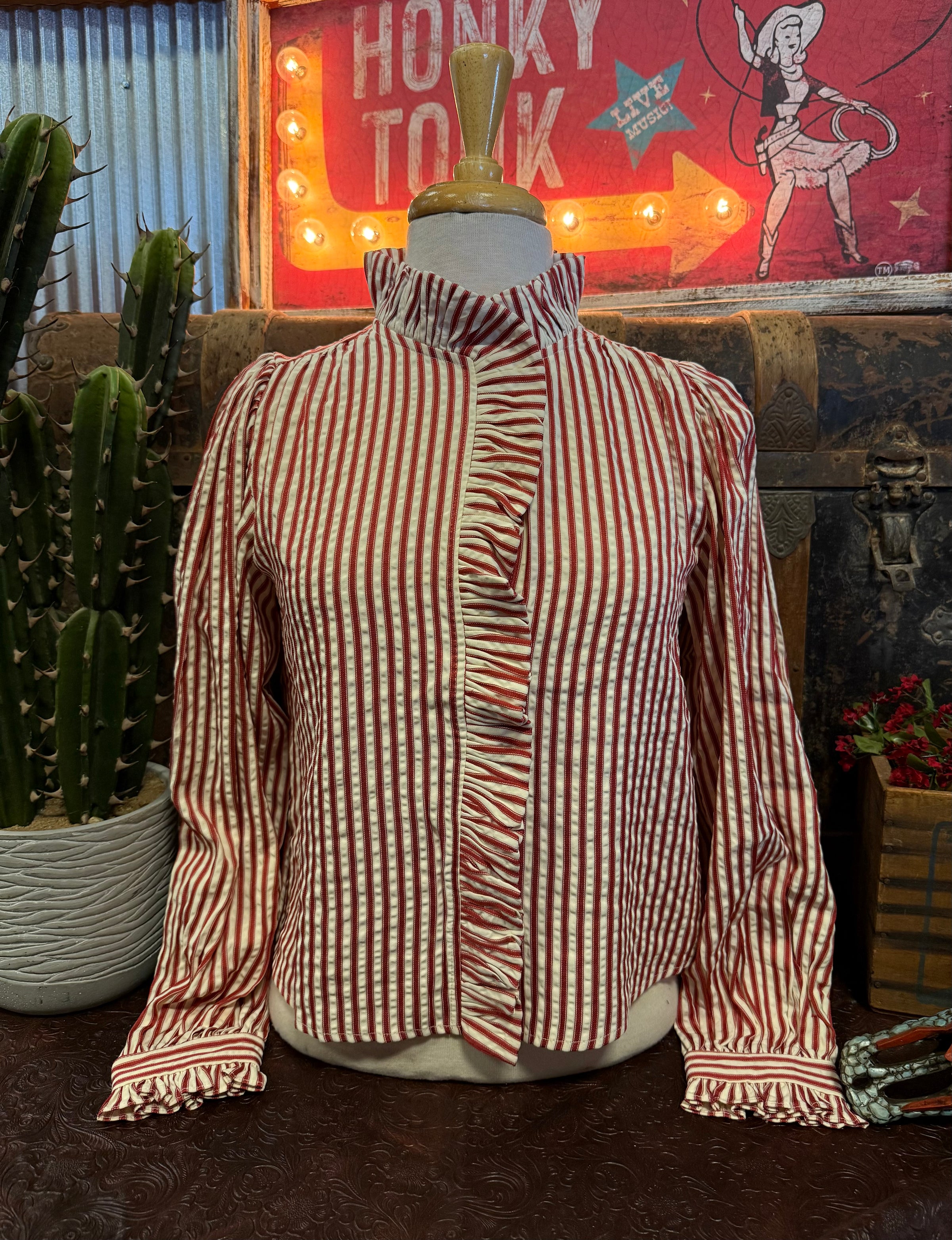 MC Red Stripe Button Up