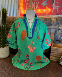 UM Green Floral Top