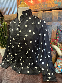 EE Black White Polka Dot BU LS