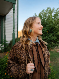 UM Leopard Faux Suede Jacket
