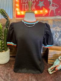 JD Black Multi Stripe Top