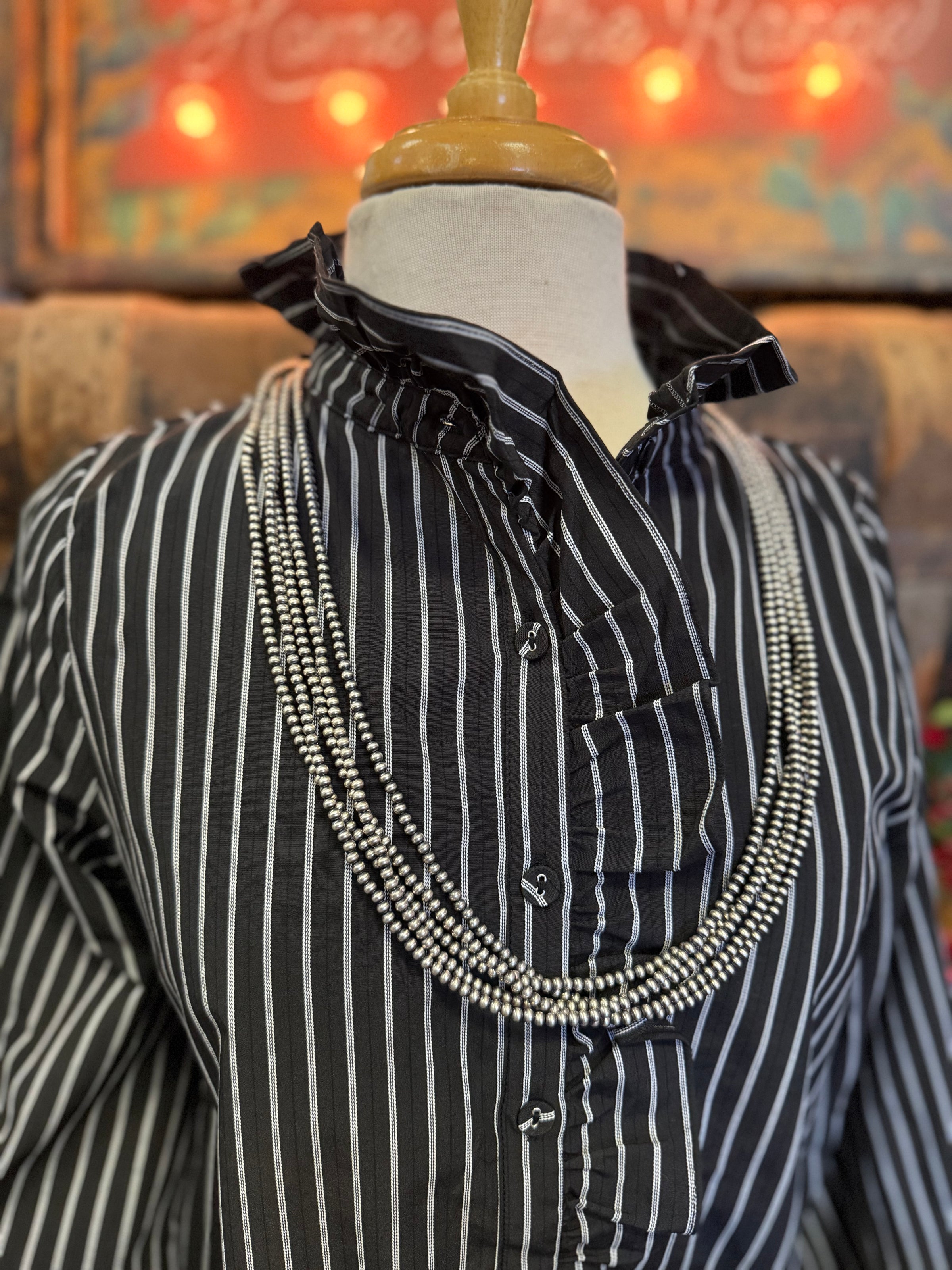JD Black Stripe Ruffle BU