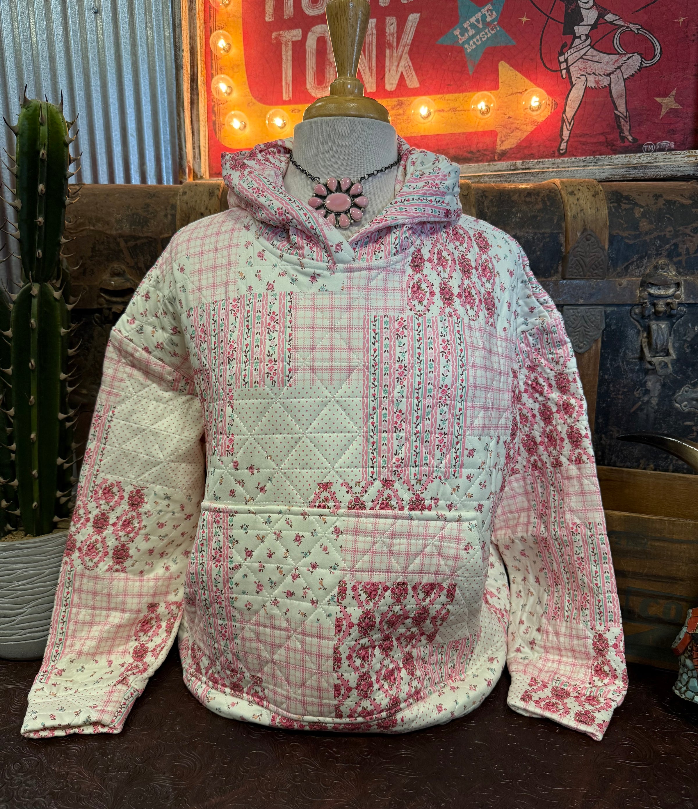 AM Quilted Patchwork Hoodie