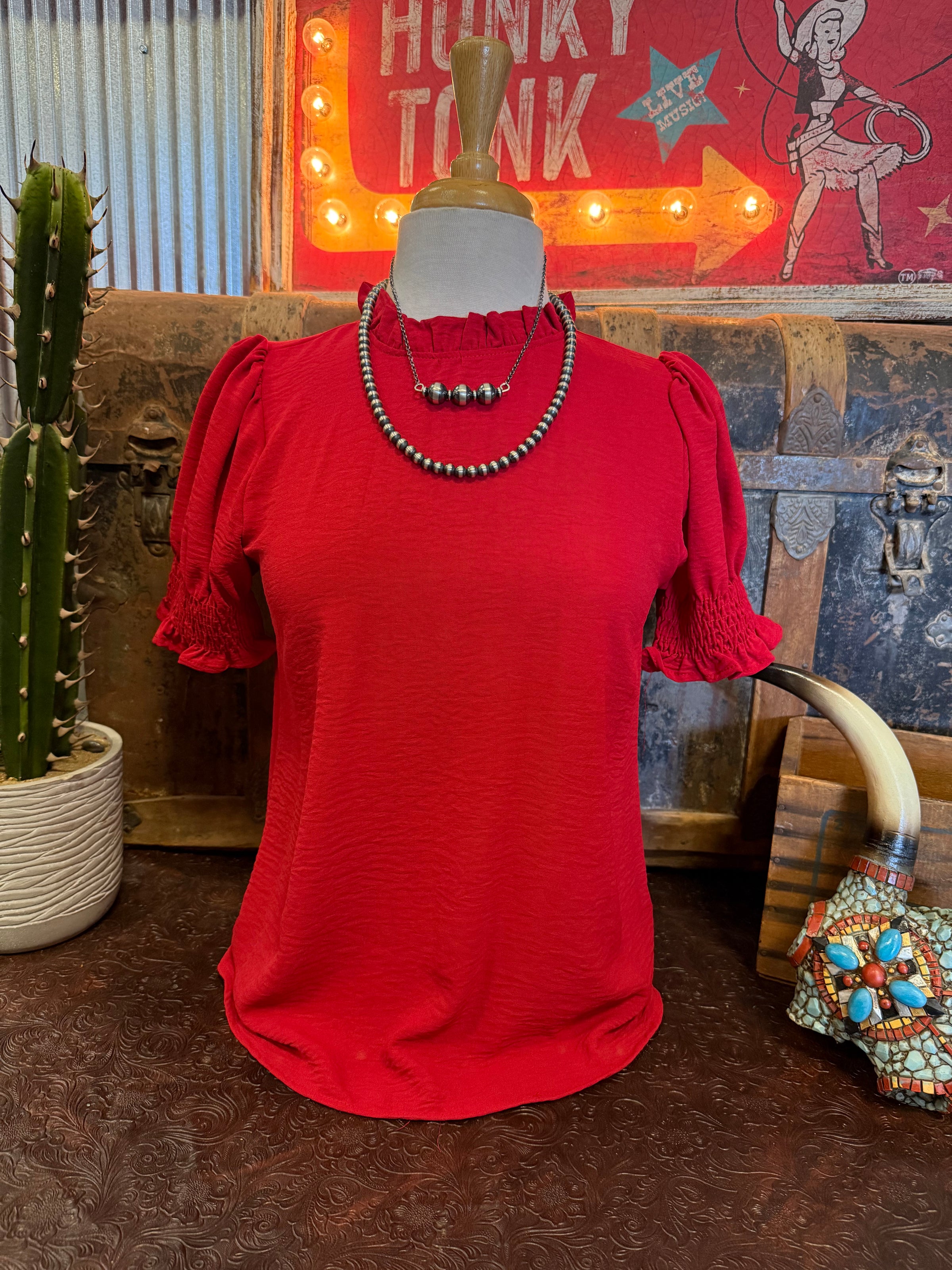 LS Red Short Sleeve