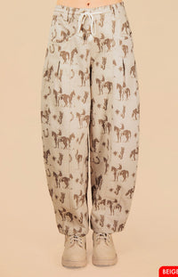 VJ Beige Western Barrel Pants