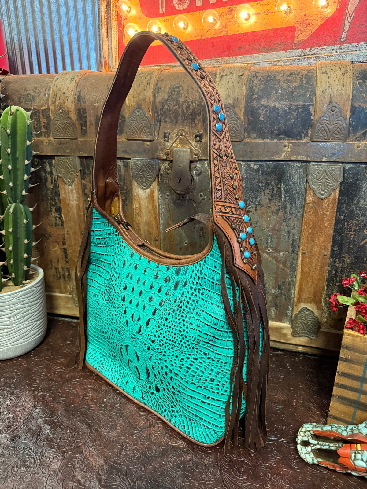 AD Turquoise Hobo Handbag