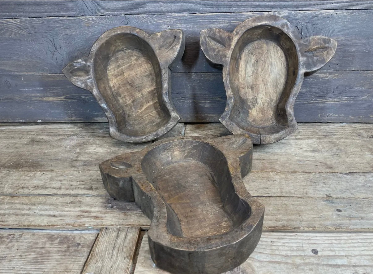 AI Light Brown Cow Head Bowls