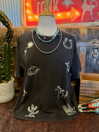 EE Ash Black Western Tee
