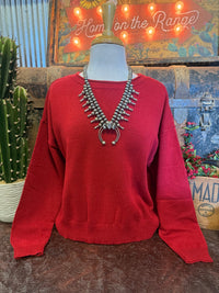 BP Red Boat Neck Sweater