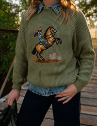 AW Green Cowgirl Sweater