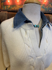 SS Cream Vneck Sweater