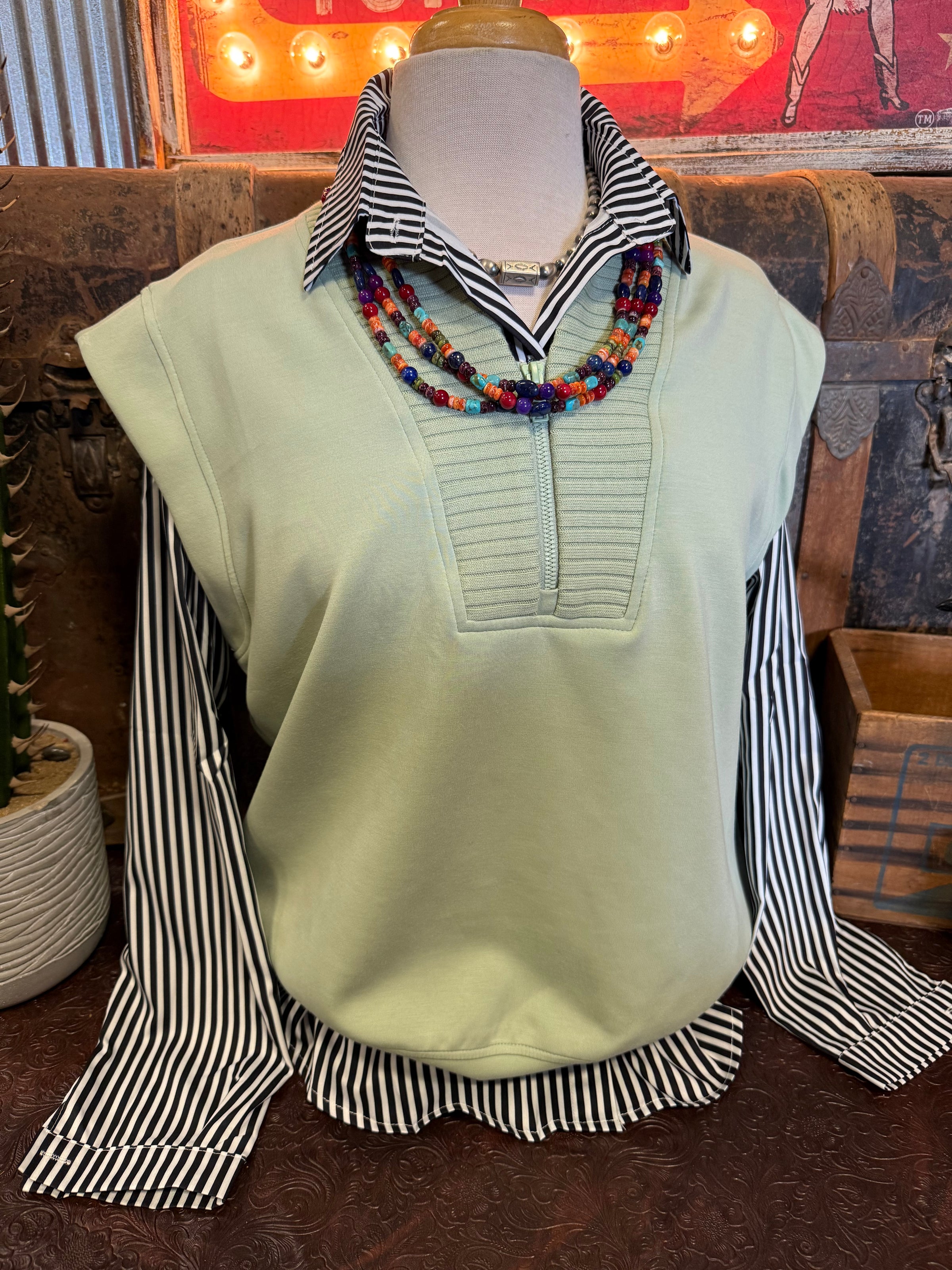 RM Pistachio Sleeveless Pullover