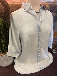 VJ LT Indigo Collard Top