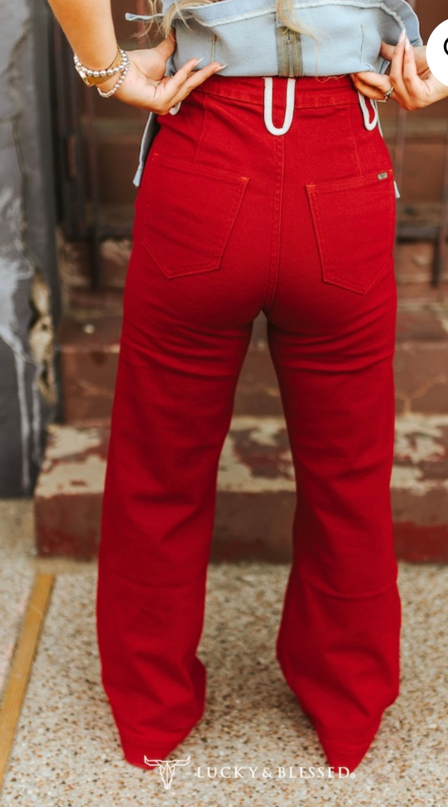 LB Red Smiley Pocket Jeans