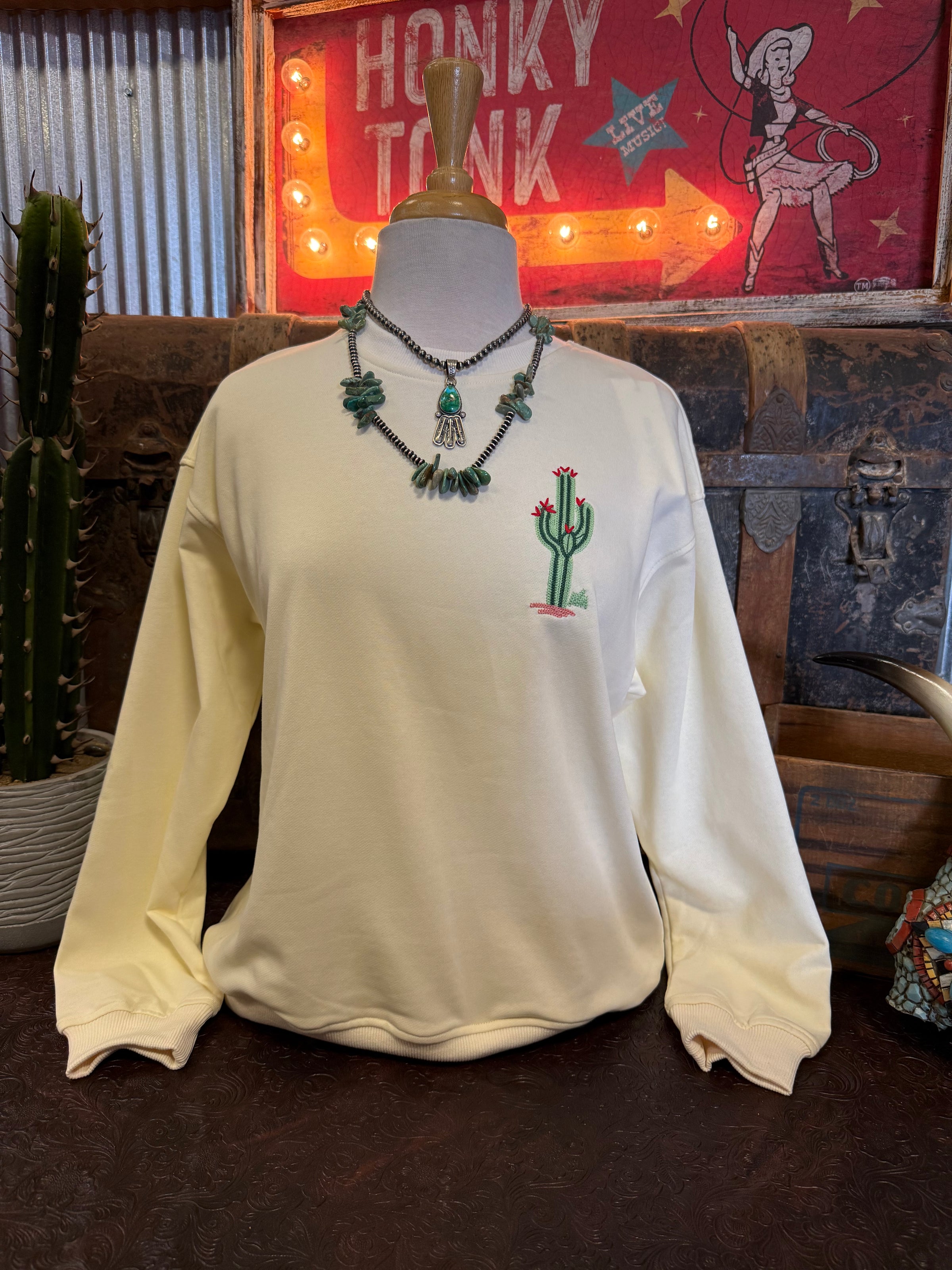 TY Cream Embroidery Top