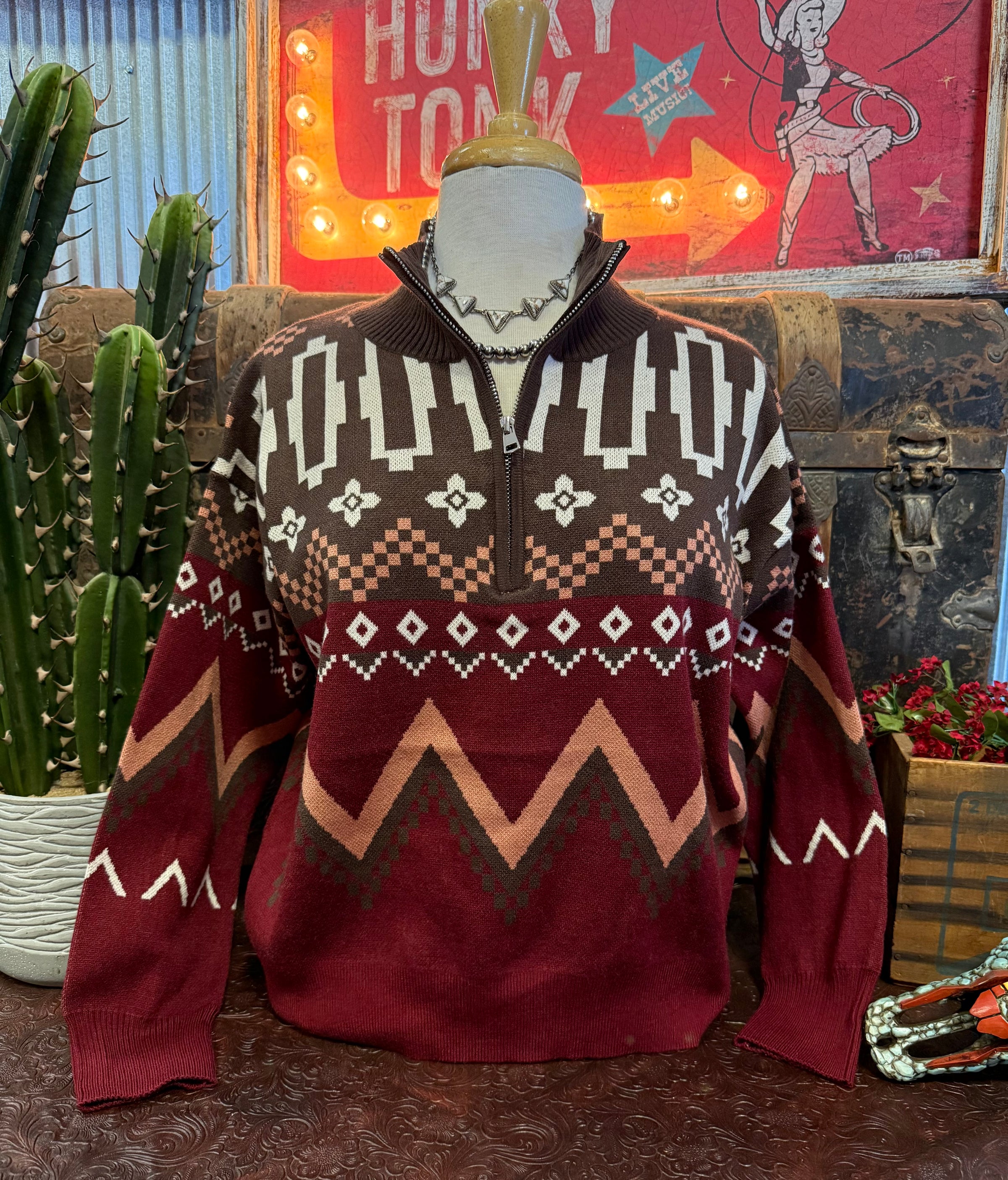 MC Burgundy Half Zip