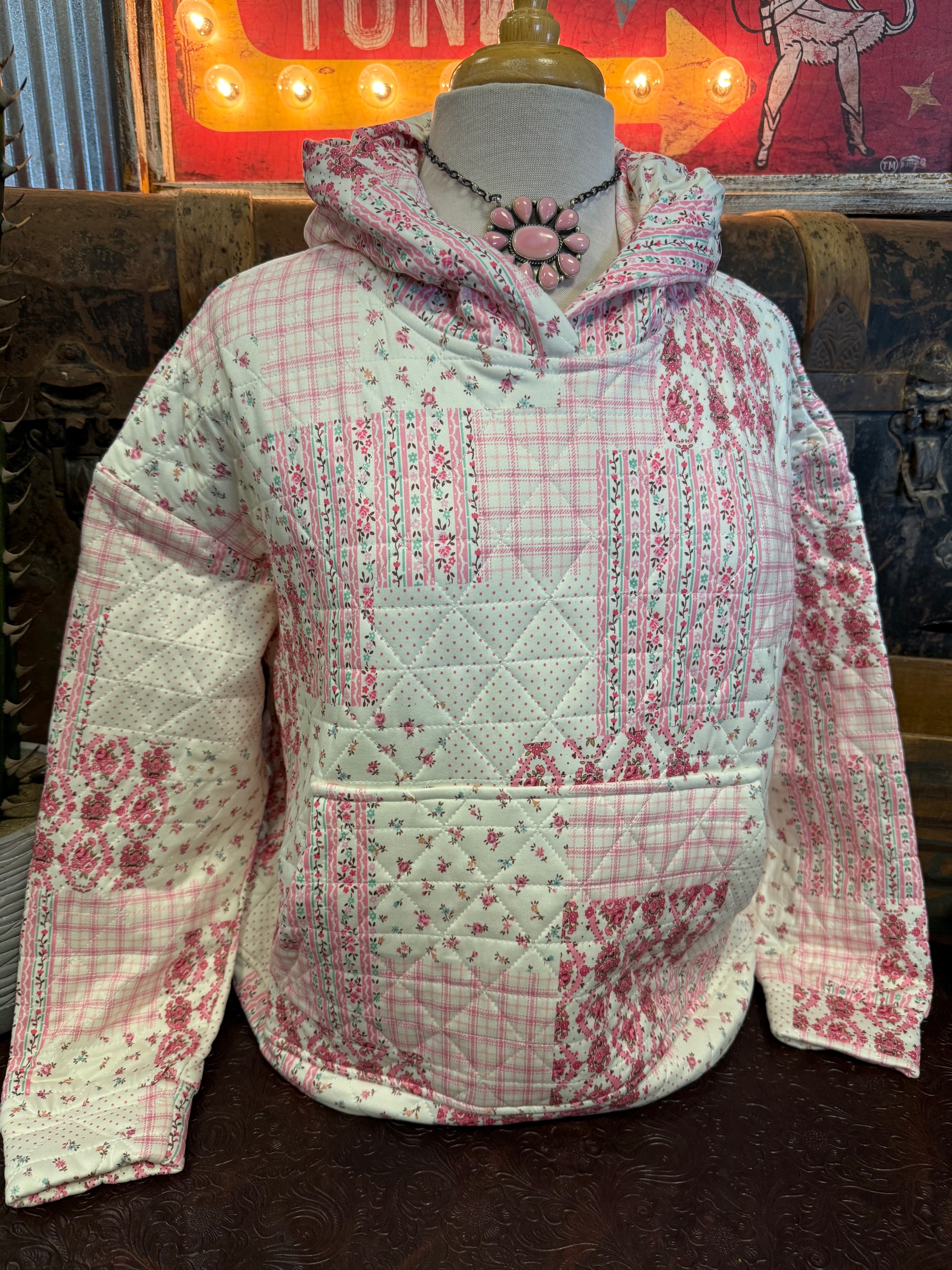 AM Quilted Patchwork Hoodie