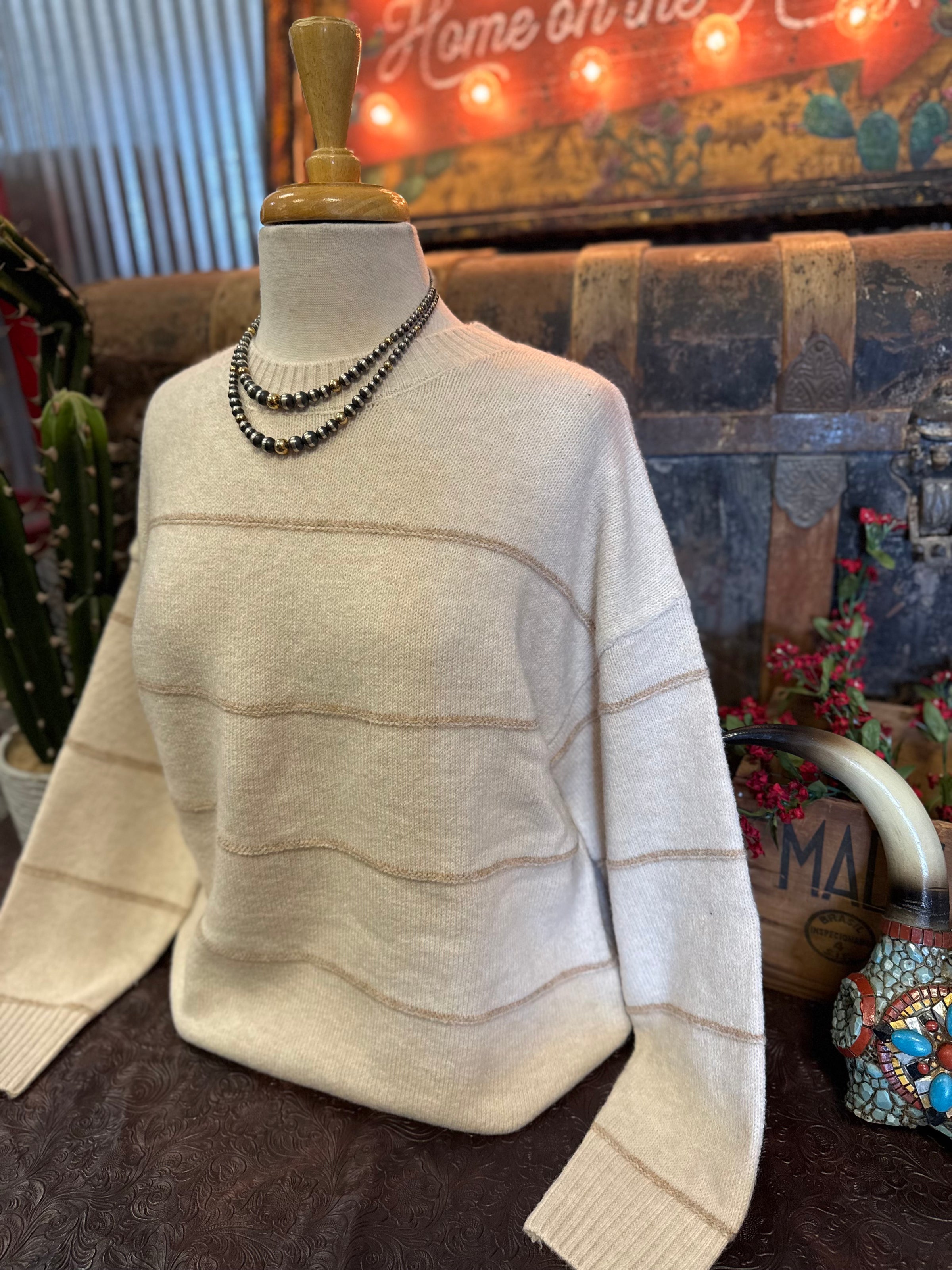 BP Oatmeal Stripe Sweater