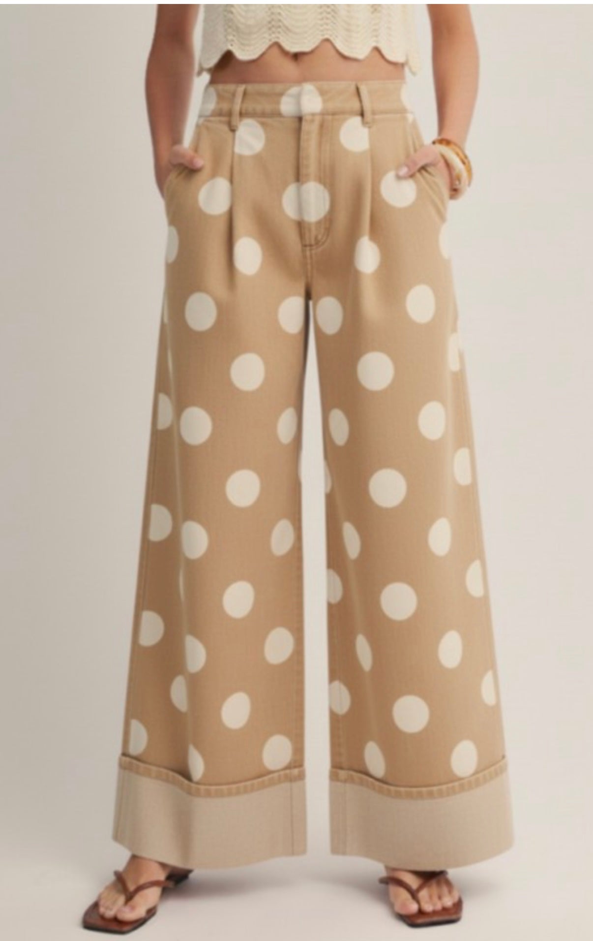 LL Tan Polka Dot Pants