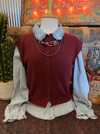 BP Burgundy Sleeveless Cardigan