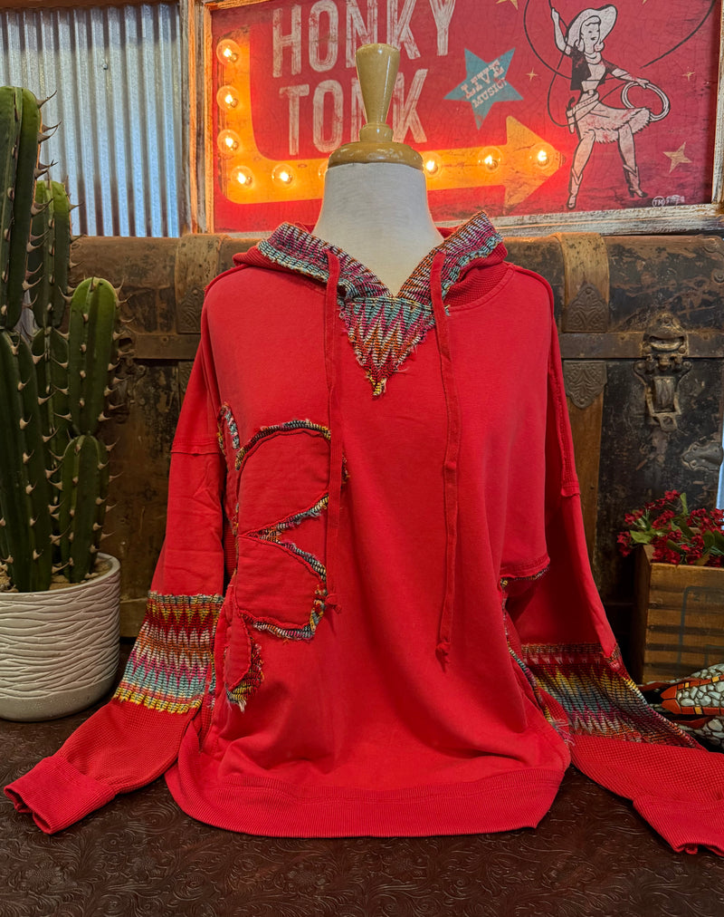 ES Red Floral Hoodie