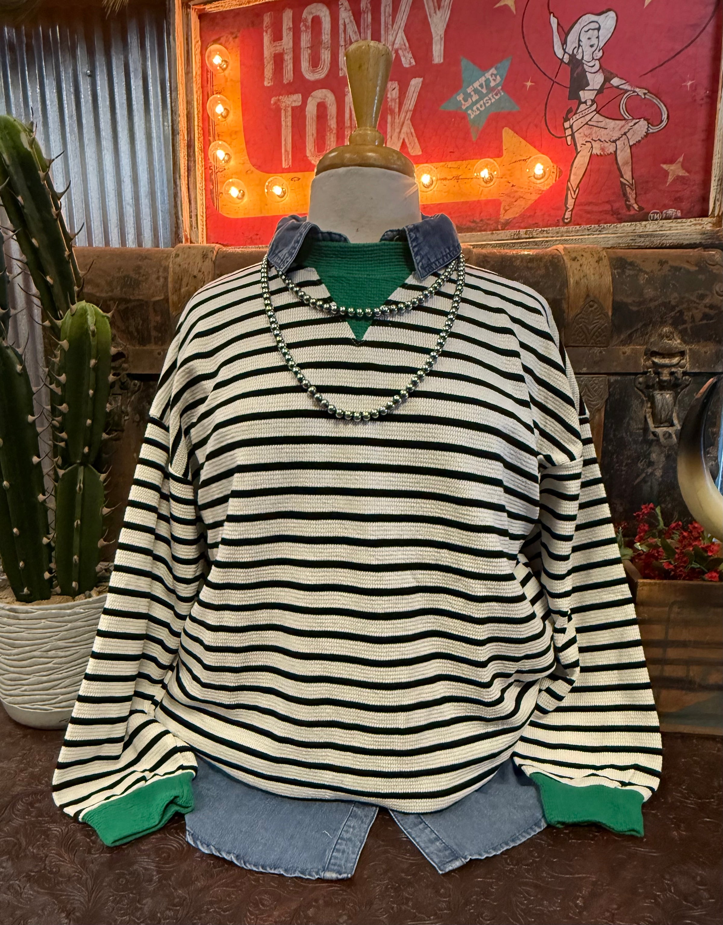 TB Ivory Striped LS