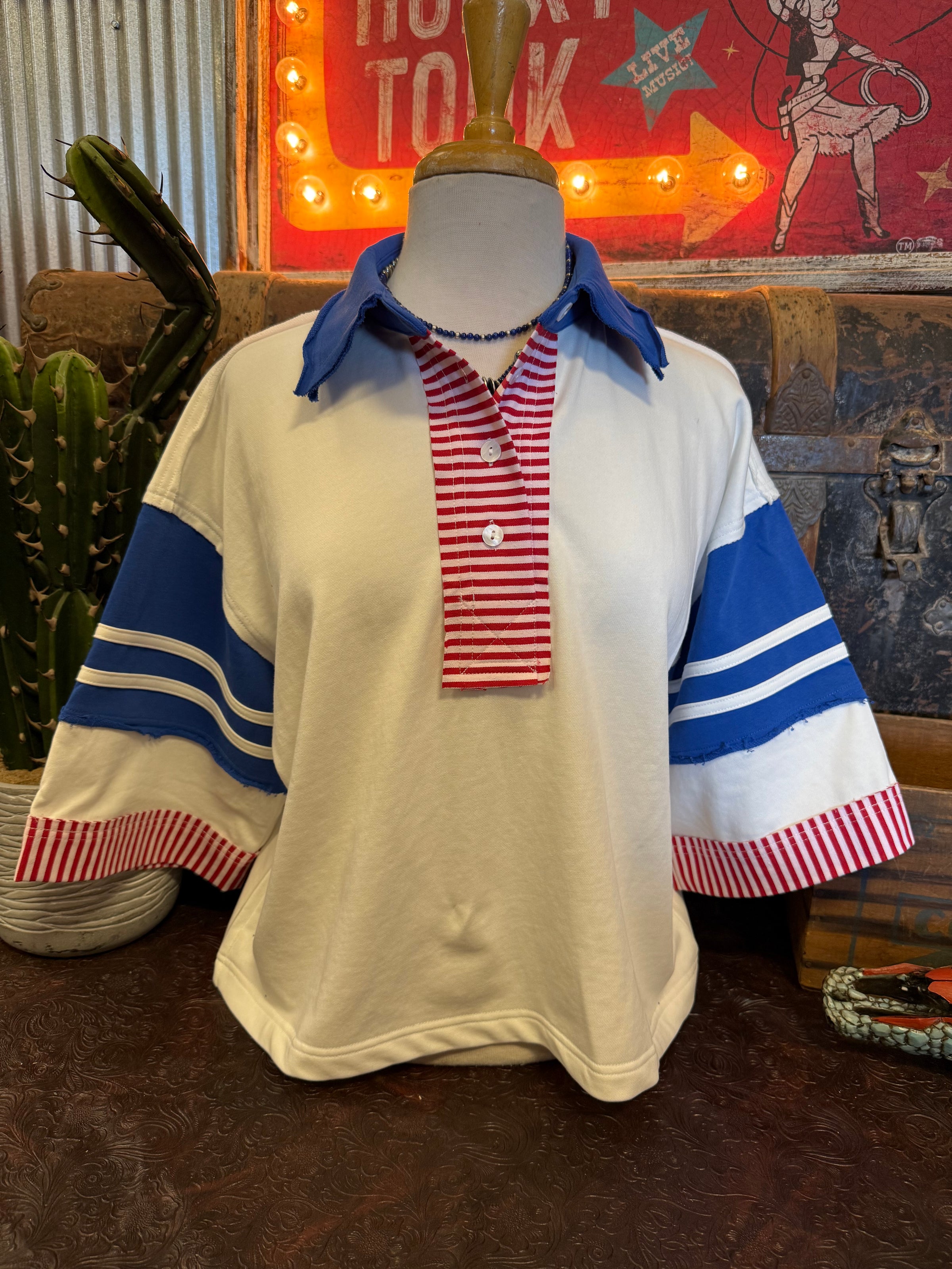 JD Red,White, Blue Top
