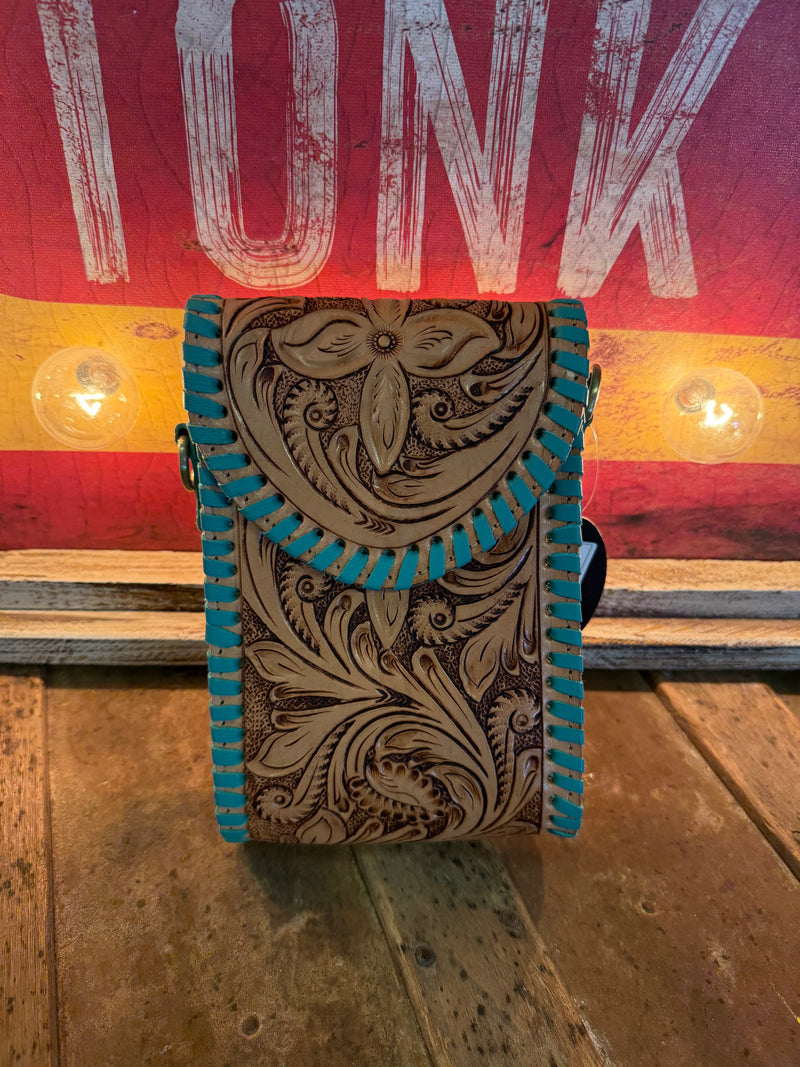 CG Turquoise Laced Sling Purse