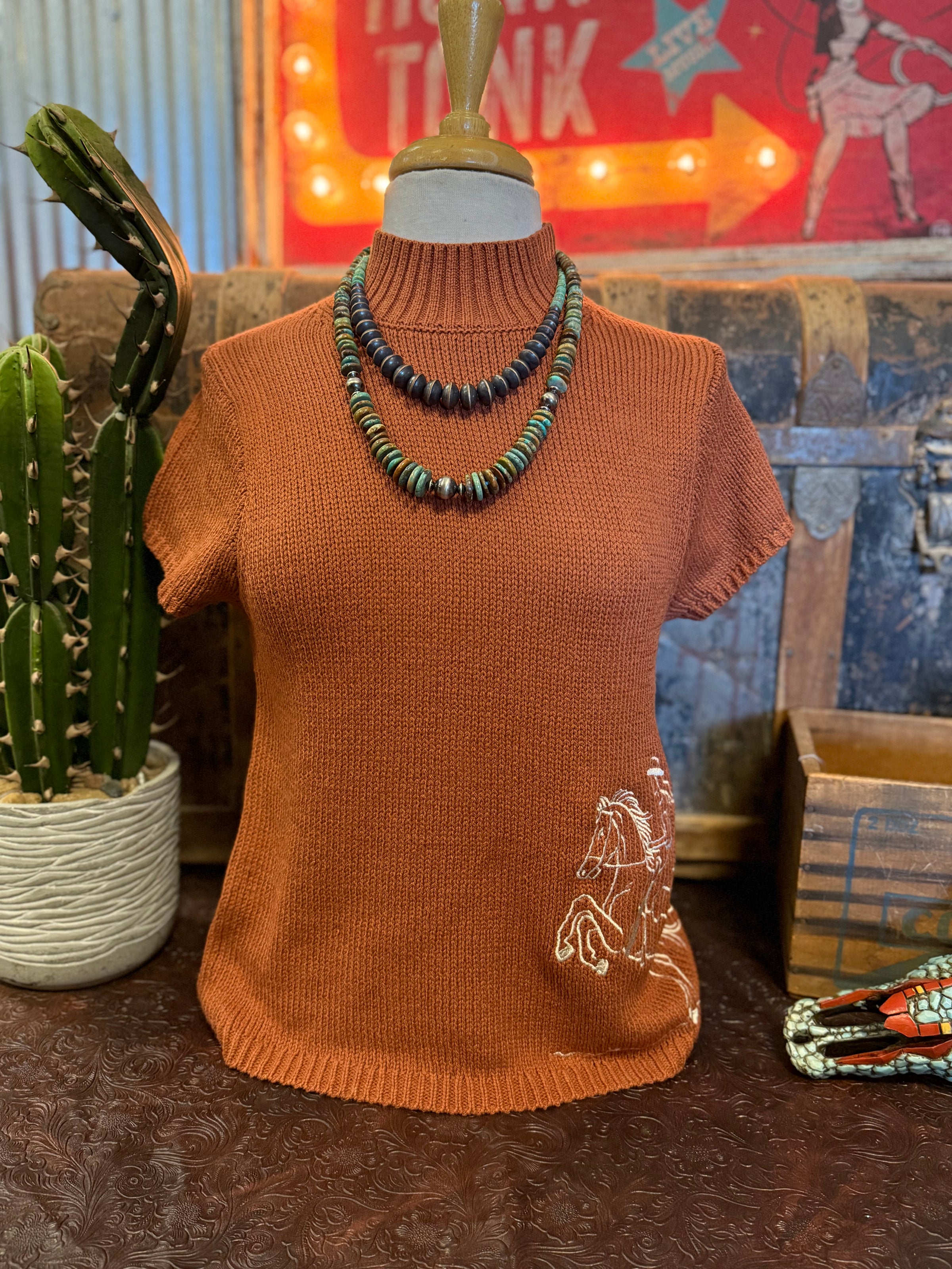EE Rust Sleeveless Sweater