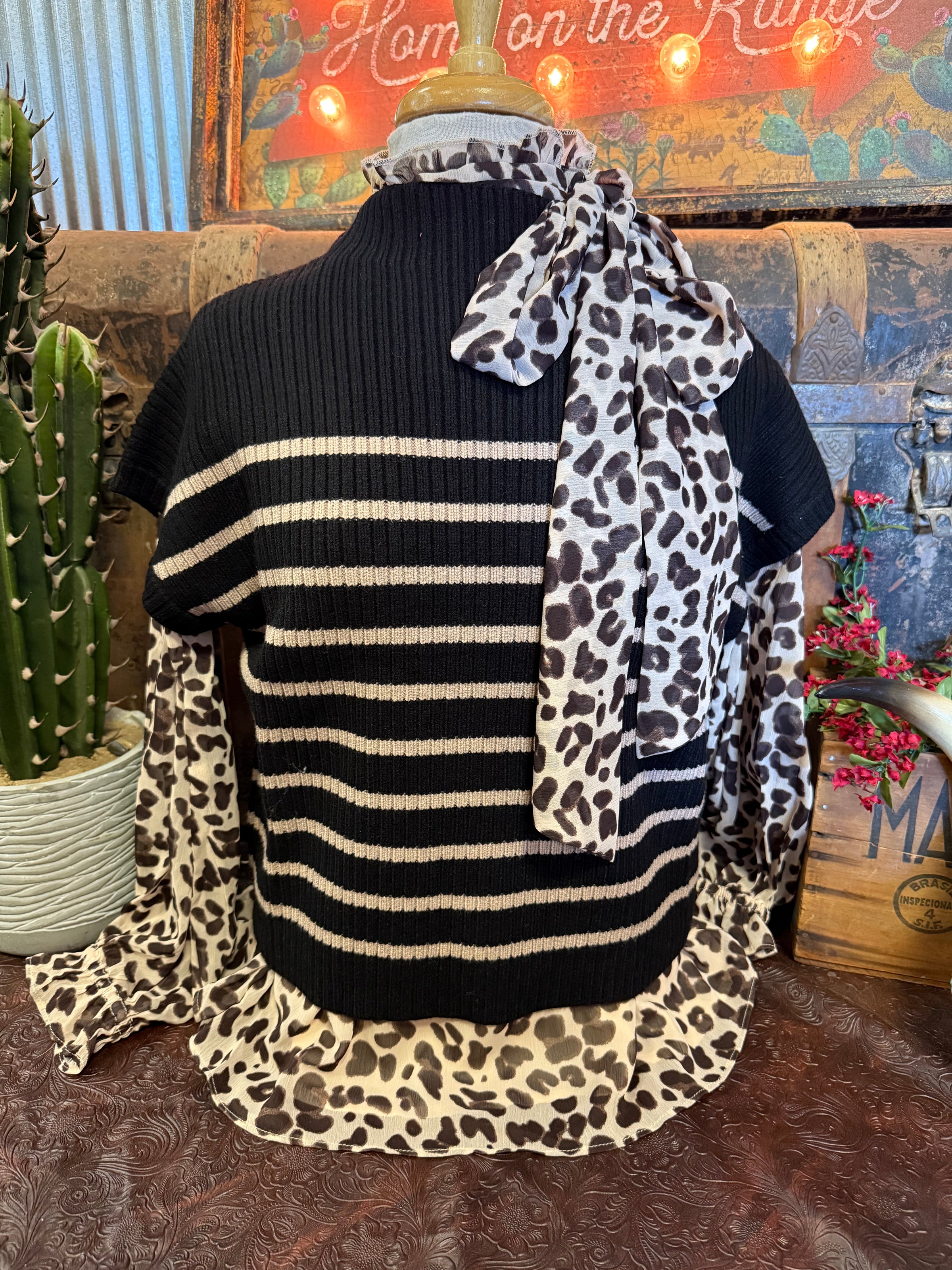 BP Black/Tan Sweater Vest