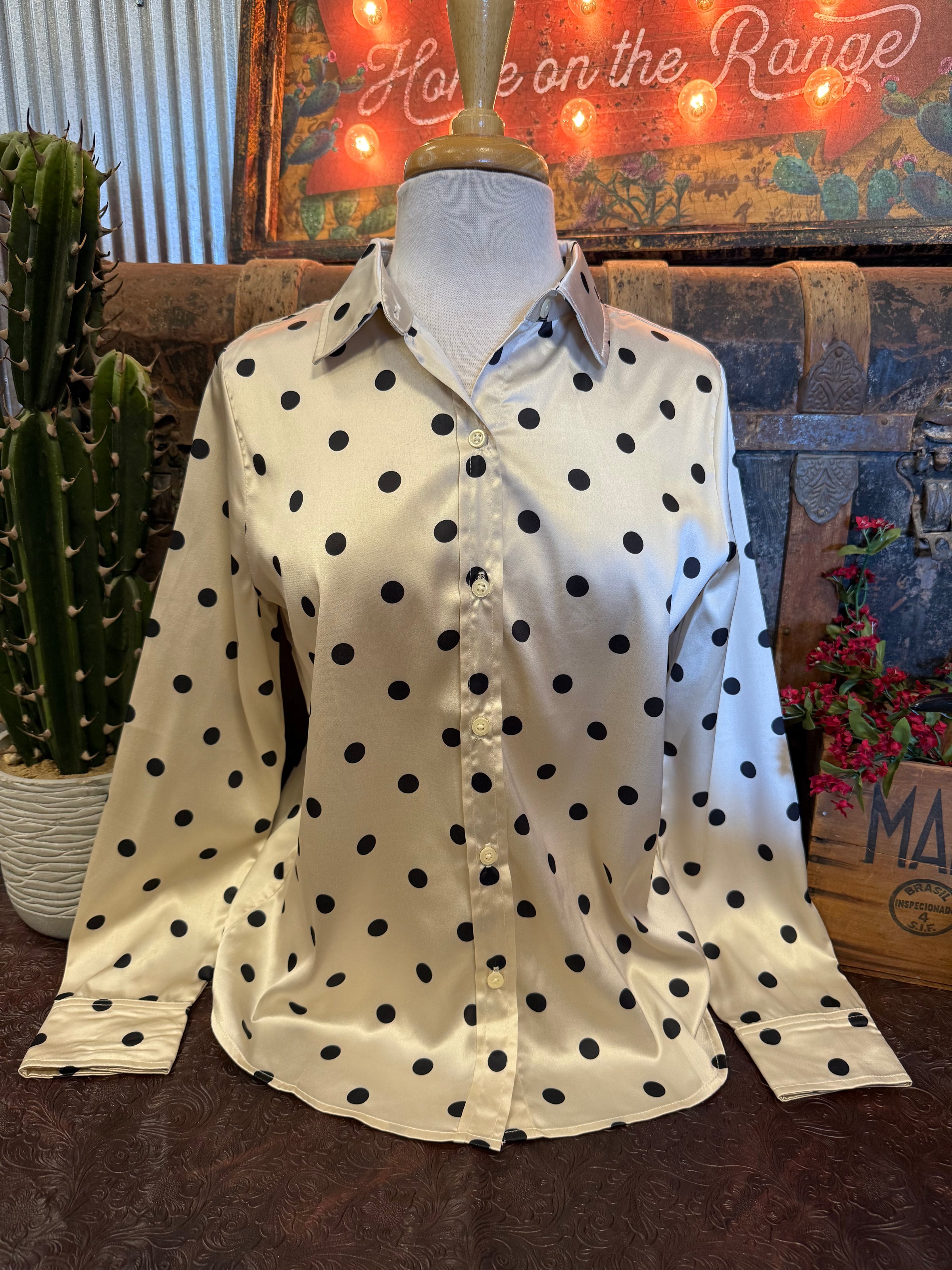 EE Tan/Black Polka Dot BU