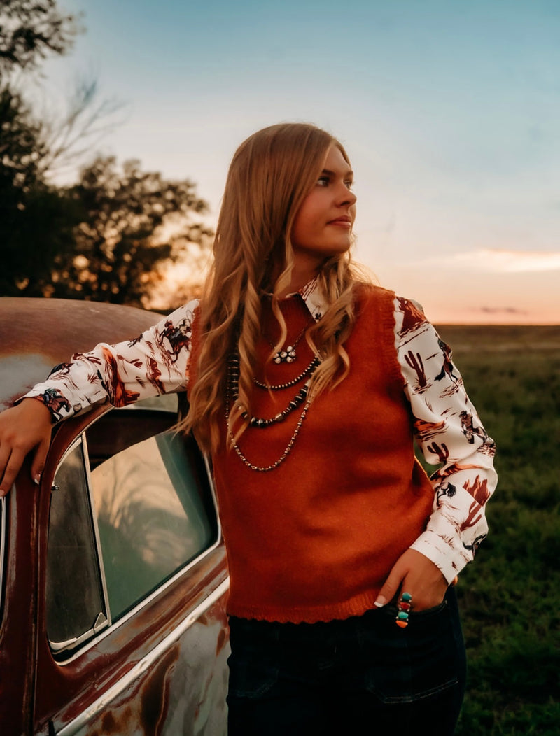 WL Rust Sweater Vest