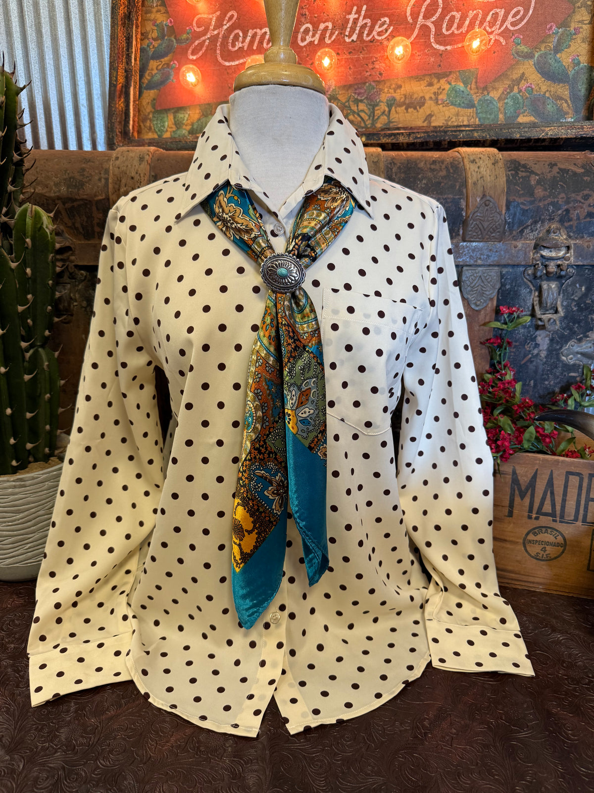 VL Cream/Brown Polka Dot BU