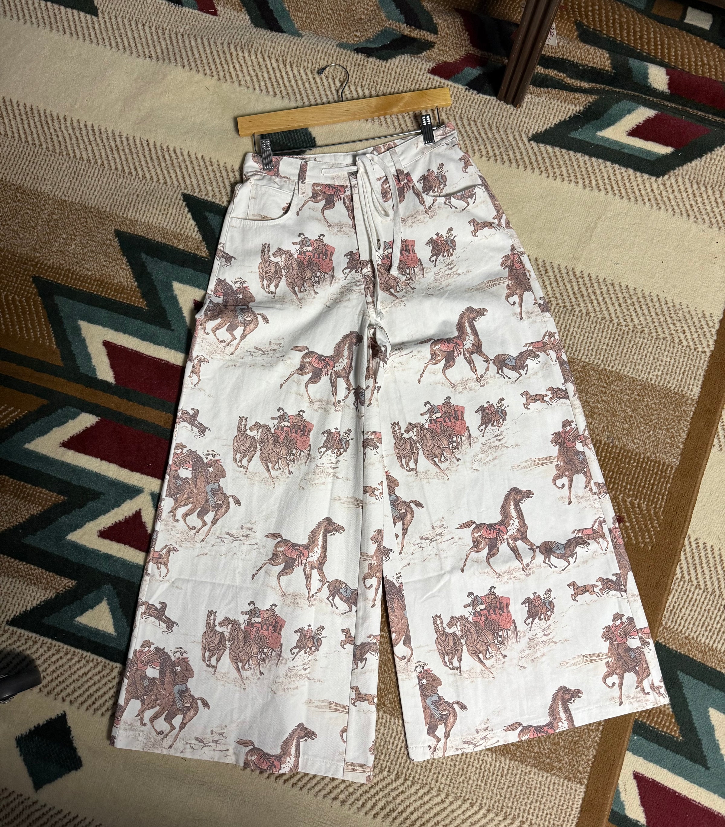 NB White Western Print Pants
