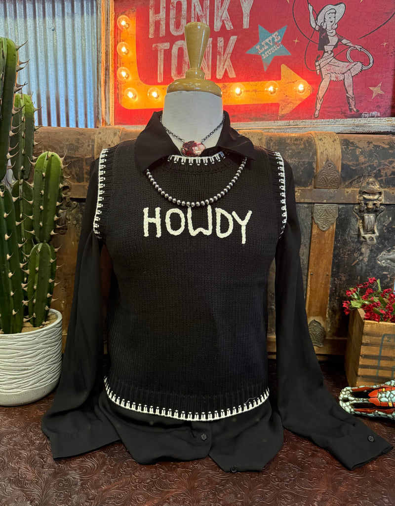 TH Black Howdy Sweater Vest