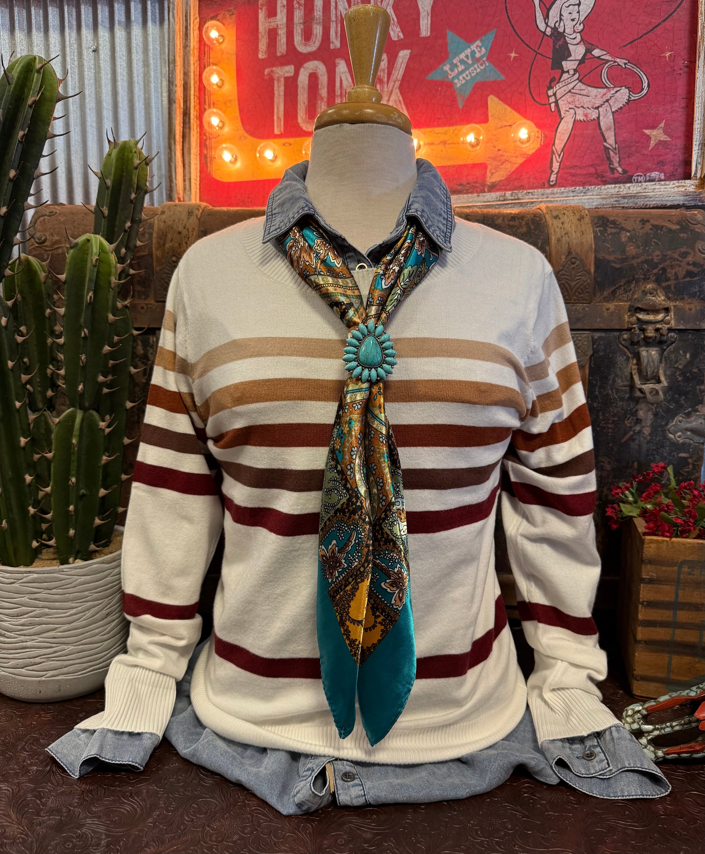 PS Rust/Brown Stripe LS