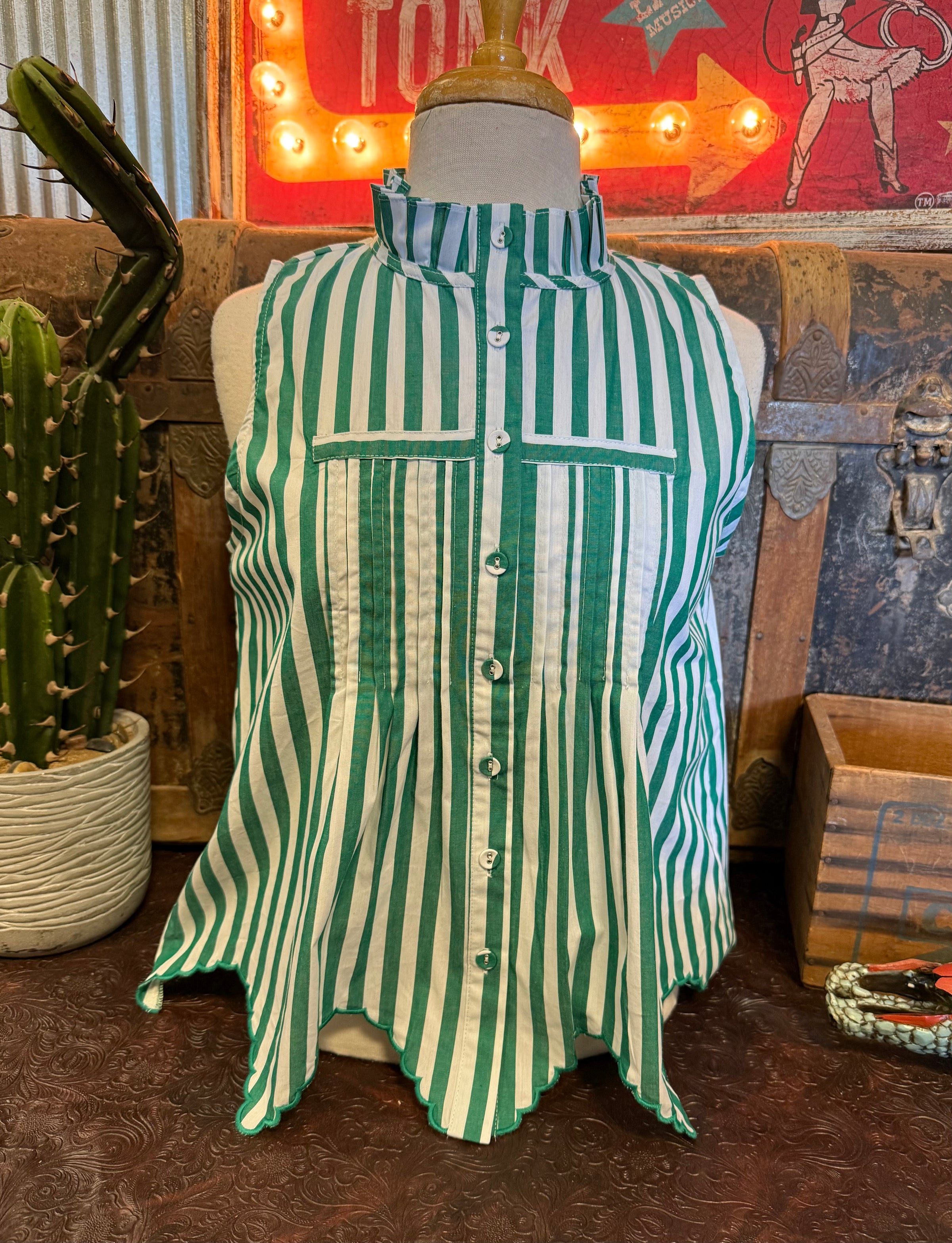 EN Green Stripe Sleeveless