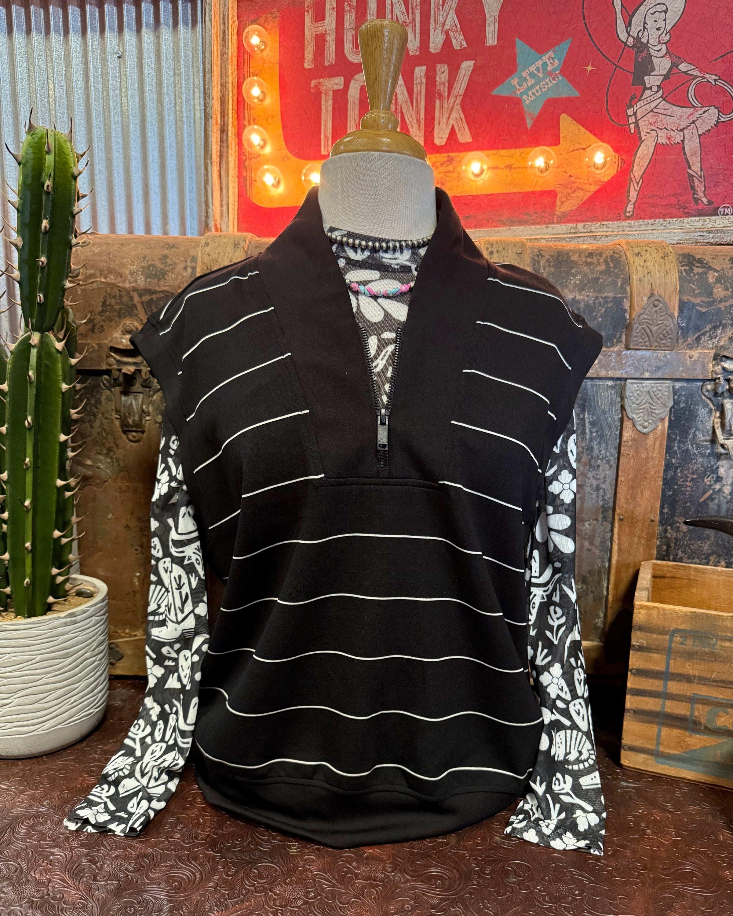 RM Black/White Stripe Sleeveless