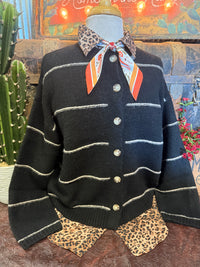 BP Black/Tan Stripe Cardigan