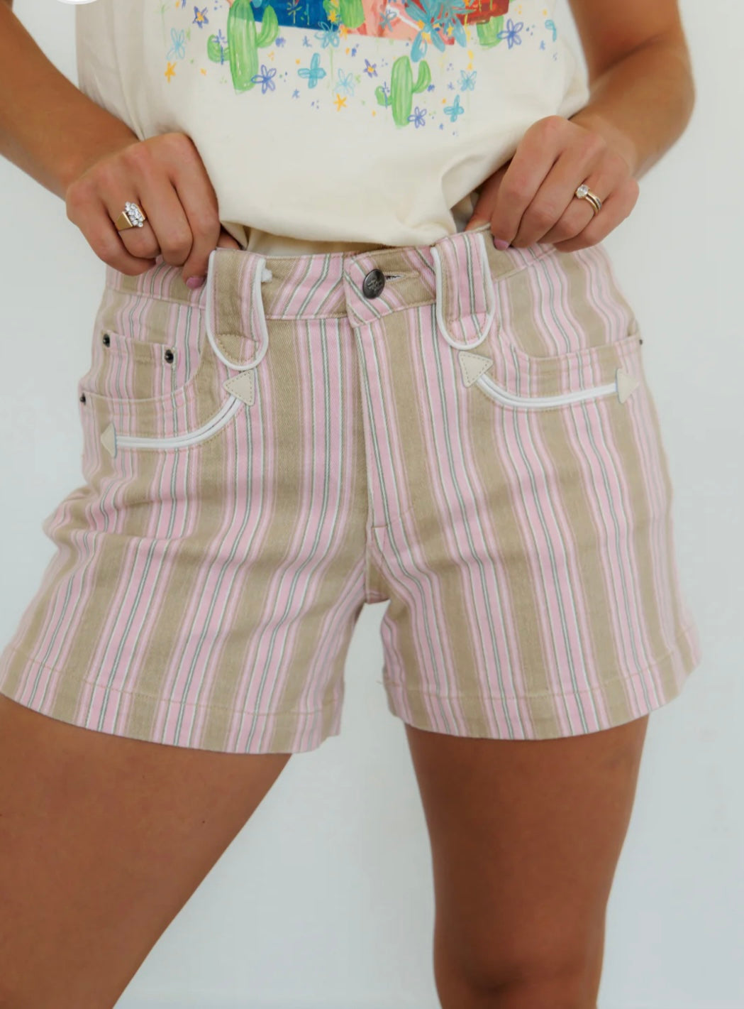 HH Pink Tan Stripe Shorts