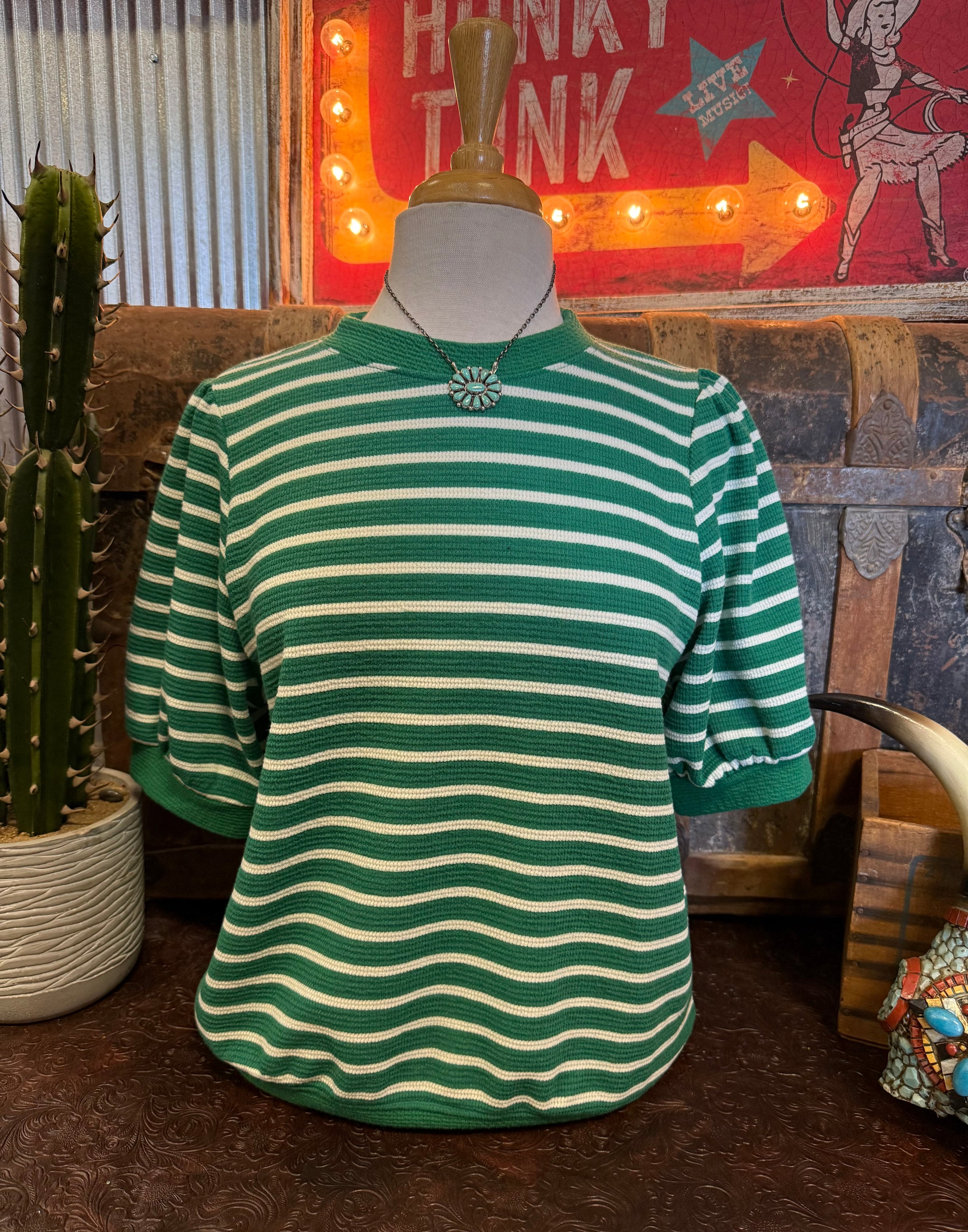 TB Green/White Stripe SS