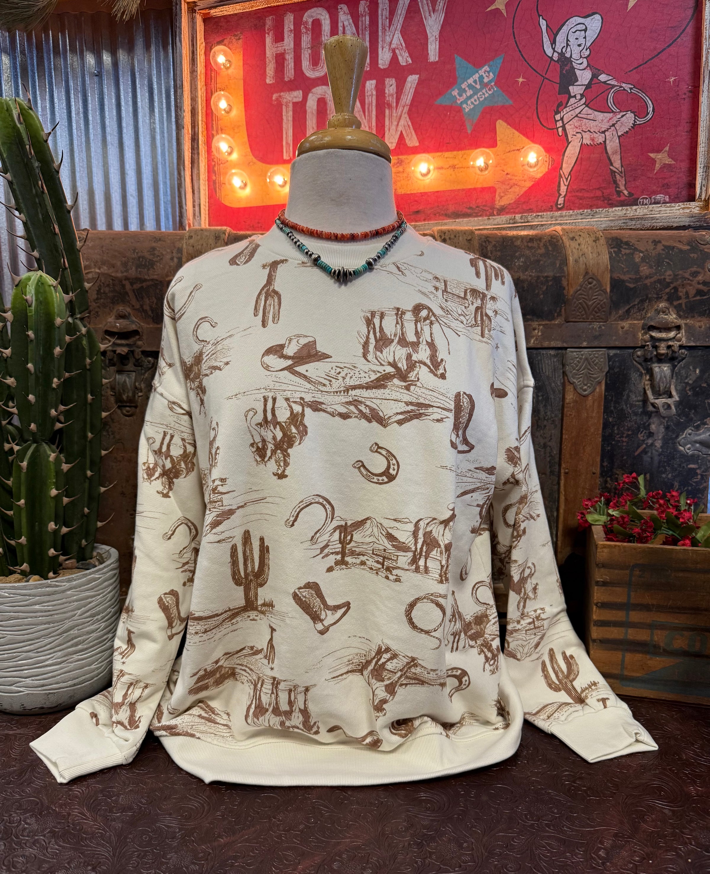 BP Cream Western Knit Top