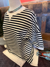 VJ Black/Cream Stripe SS