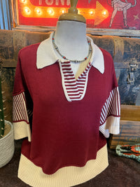 SS Wine Half Sleeve Sweater