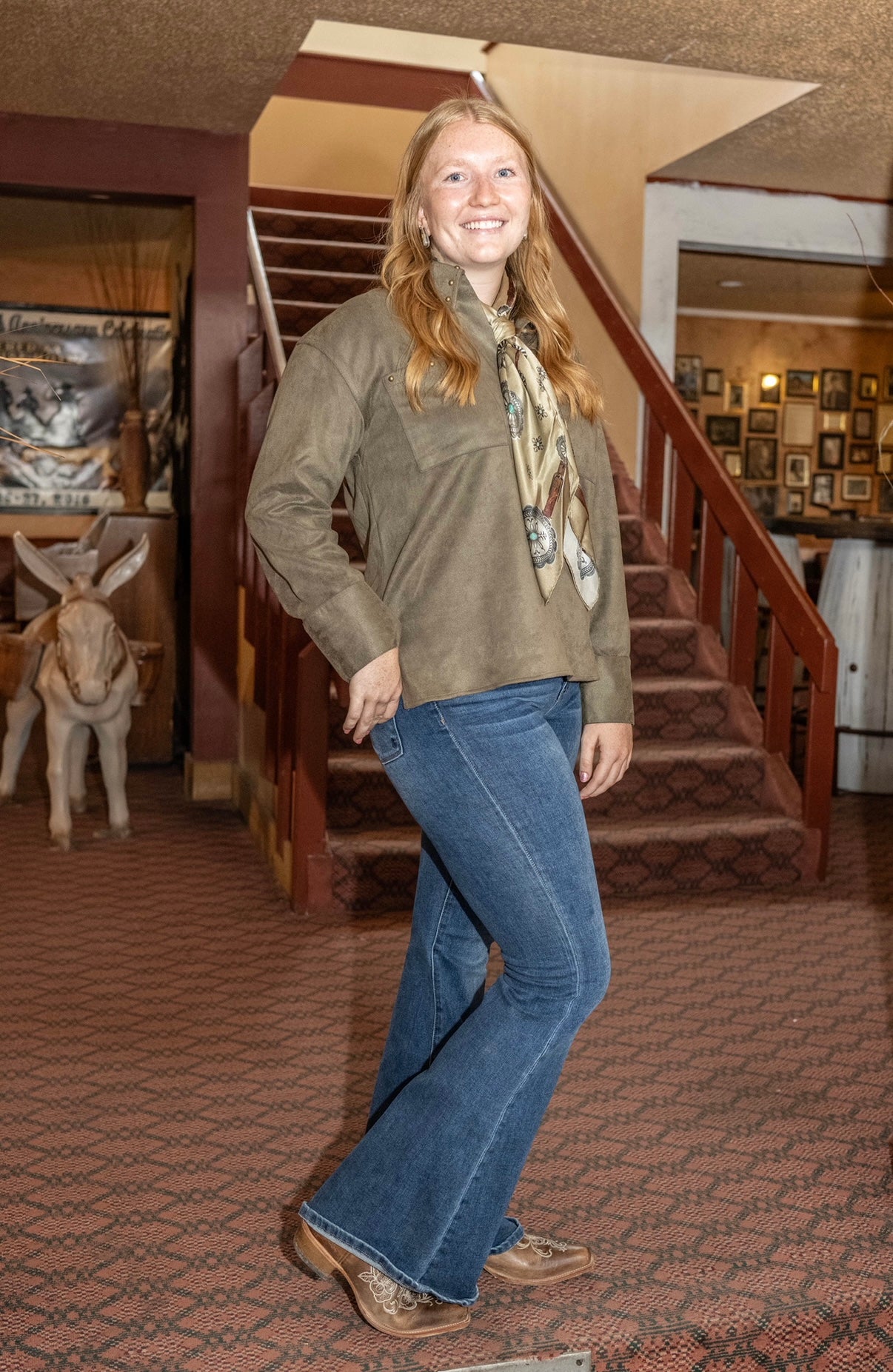 HM Olive Suede Top